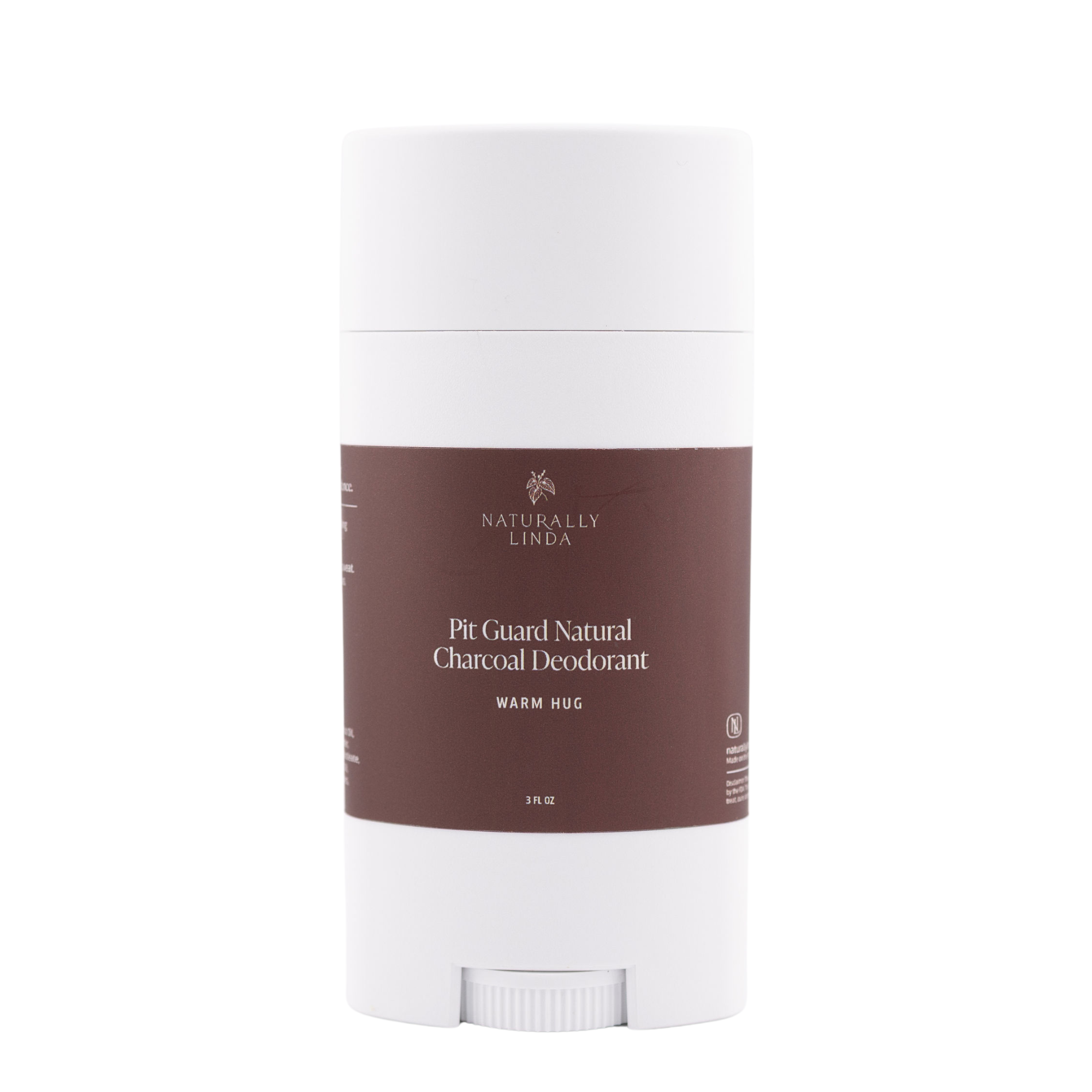 Naturally Linda Pit Guard Natural Charcoal Deodorant Warm Hug Scent on a white background