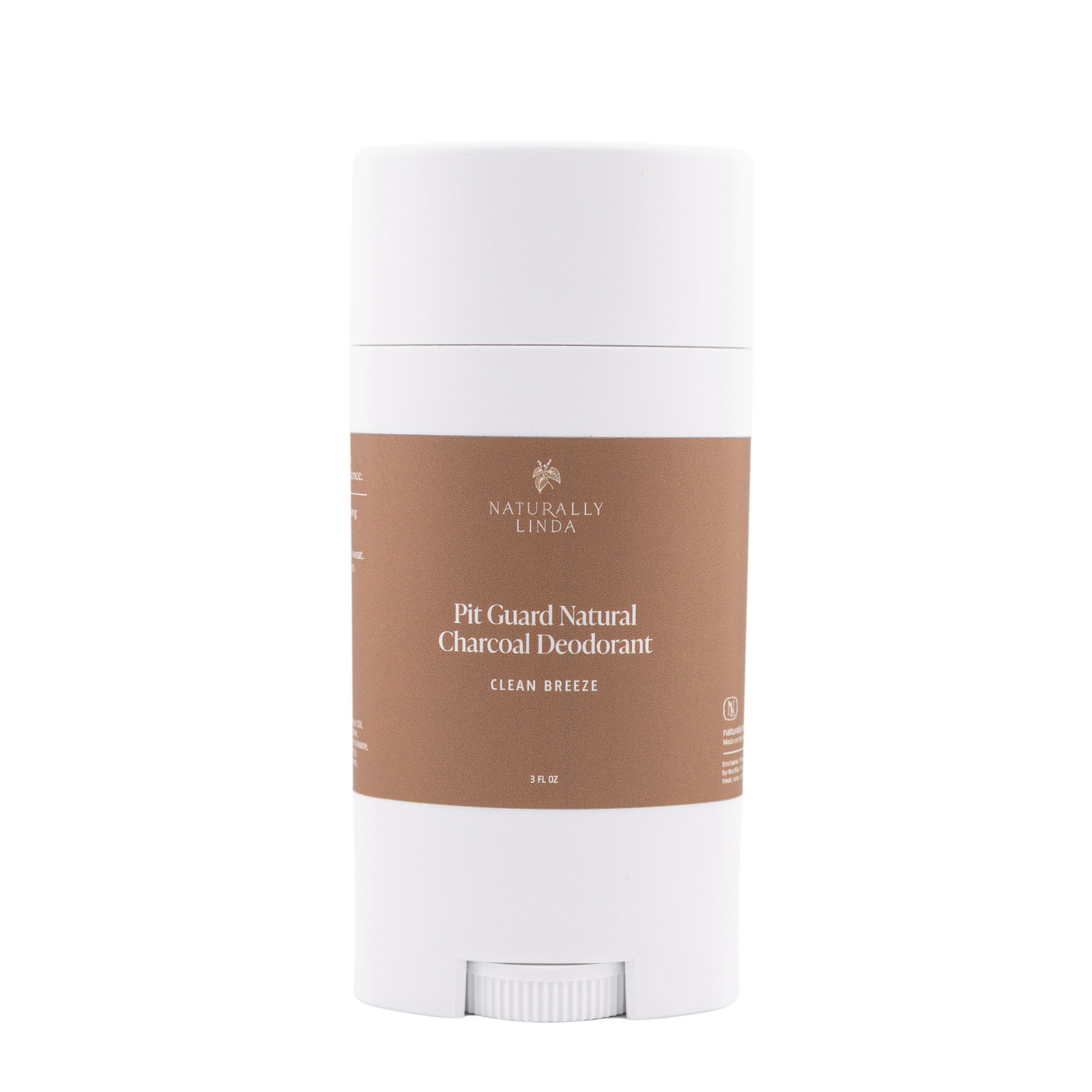 Naturally Linda Pit Guard Natural Charcoal Deodorant Clean Breeze Scent on a white background