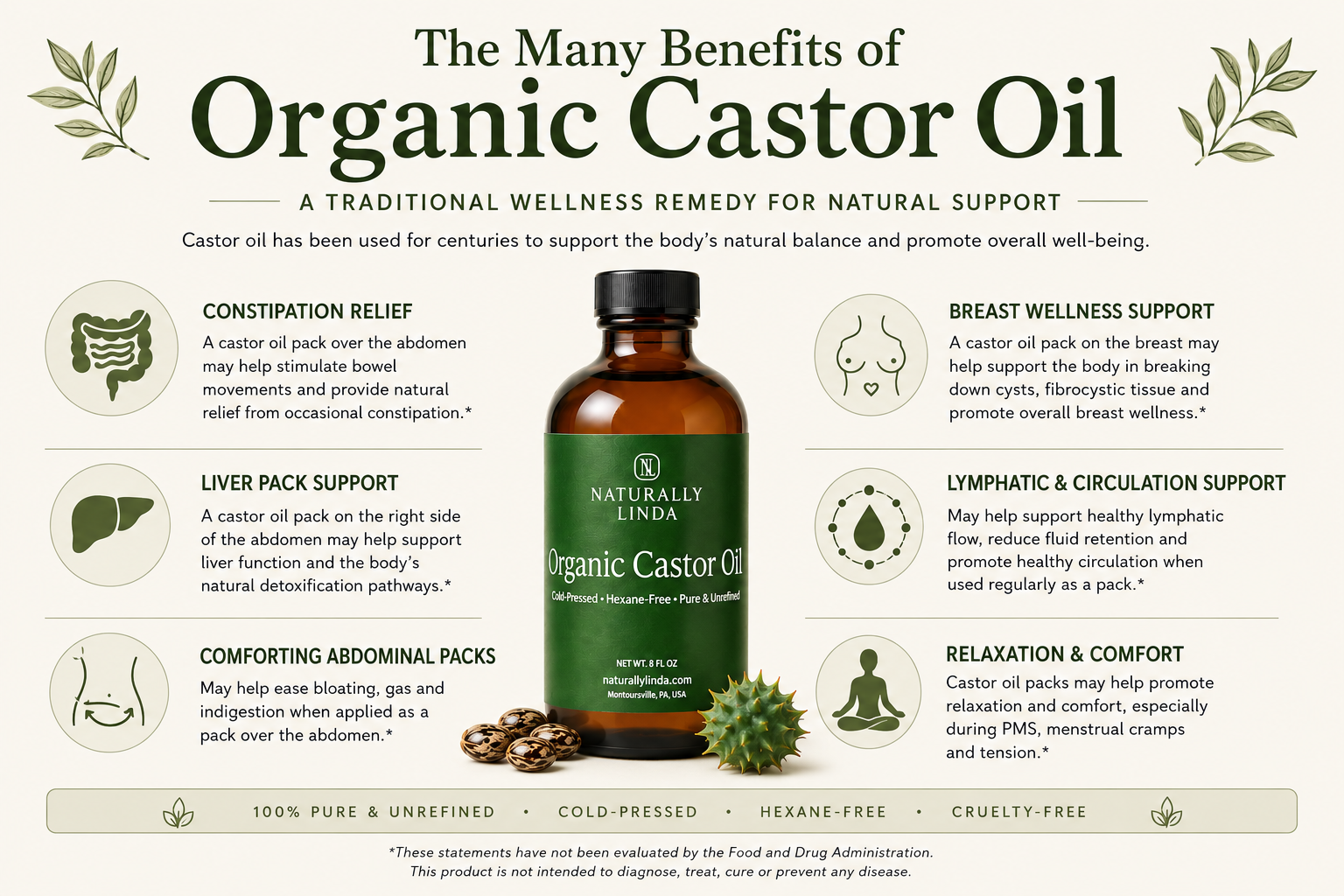 Organic Castor Oil 8 oz