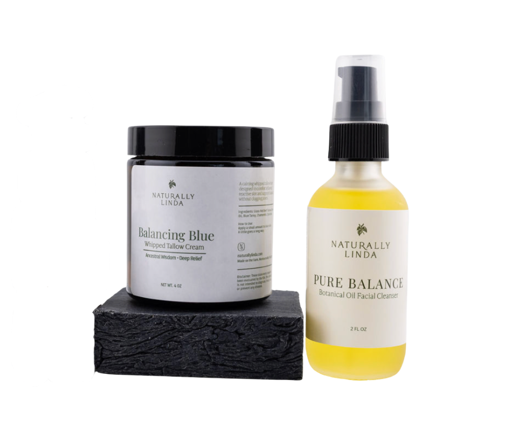 Two skincare products from Naturally Linda on a white background