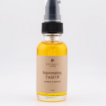 Bottle of Naturally Linda Rejuvenating Facial Oil on a white background